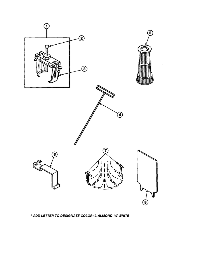 Seal And Switch Tools Diagram and Parts List for LW6123LM-PLW6123LMB  Amana Washer
