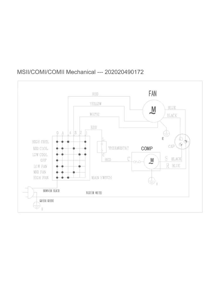 Wiring Diagram Diagram and Parts List for CAE10MCR11  Crosley Air Conditioner