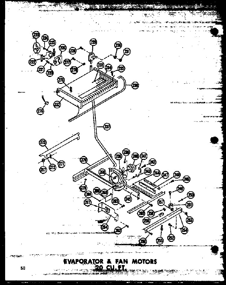 Evaporator & Fan Motors 20 Cu. Ft. Diagram and Parts List for T16W-P60303-53W  Amana Refrigerator