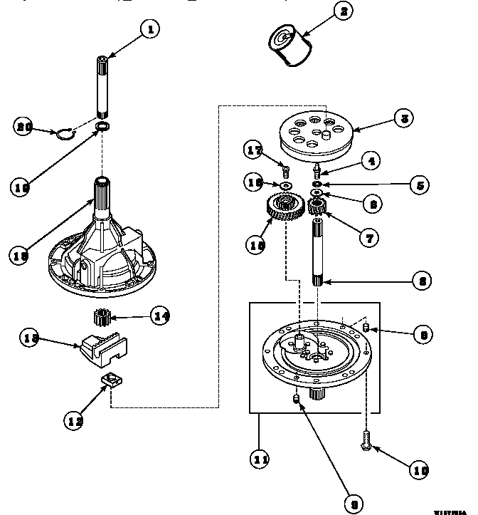 34526p Transmission Assembly Diagram and Parts List for LW8413W2B PLW8413W2B Amana Washer