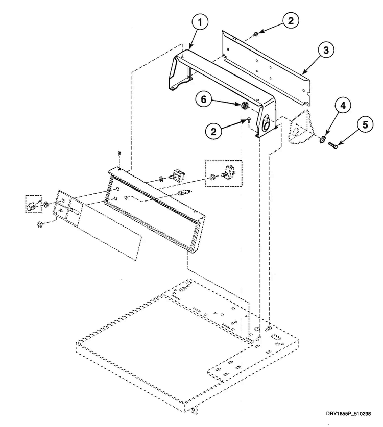 Control Hood Diagram and Parts List for SDE307WF  Speed Queen Dryer