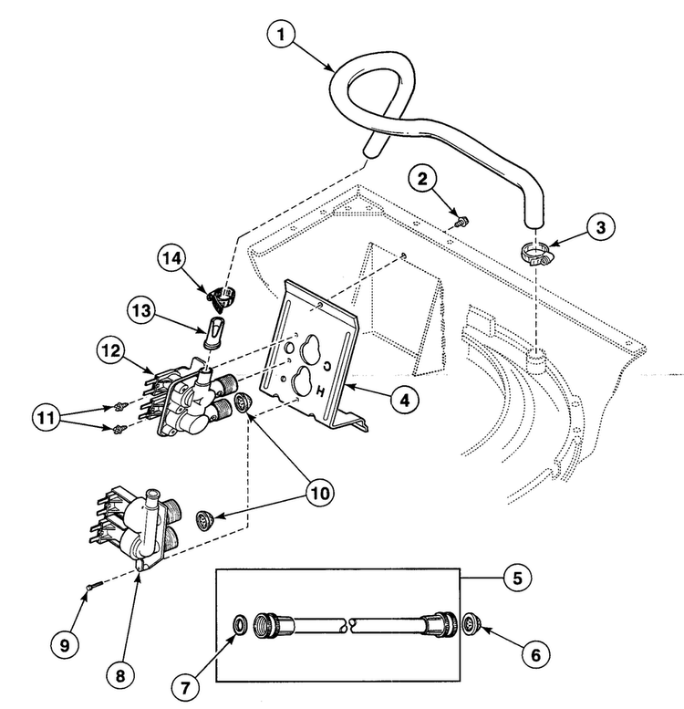 Valve Assy Diagram and Parts List for SWT820QN  Speed Queen Washer