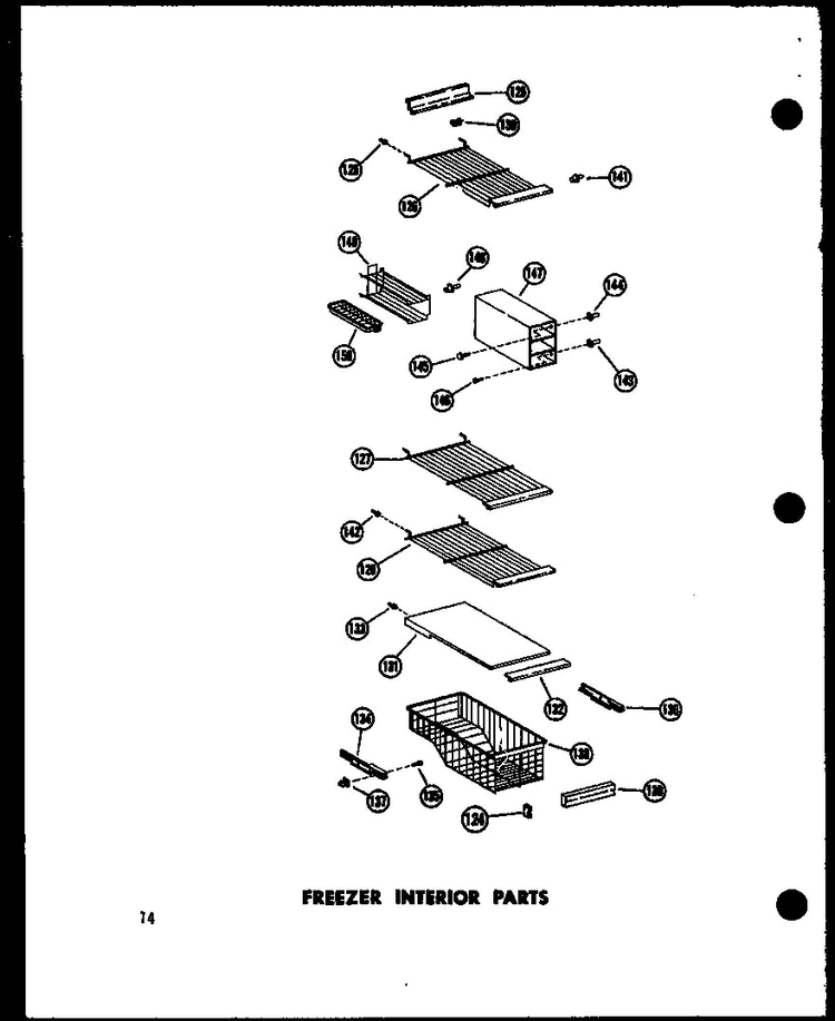 Freezer Interior Parts Diagram and Parts List for SD19A-C-P60350-7WC  Amana Refrigerator