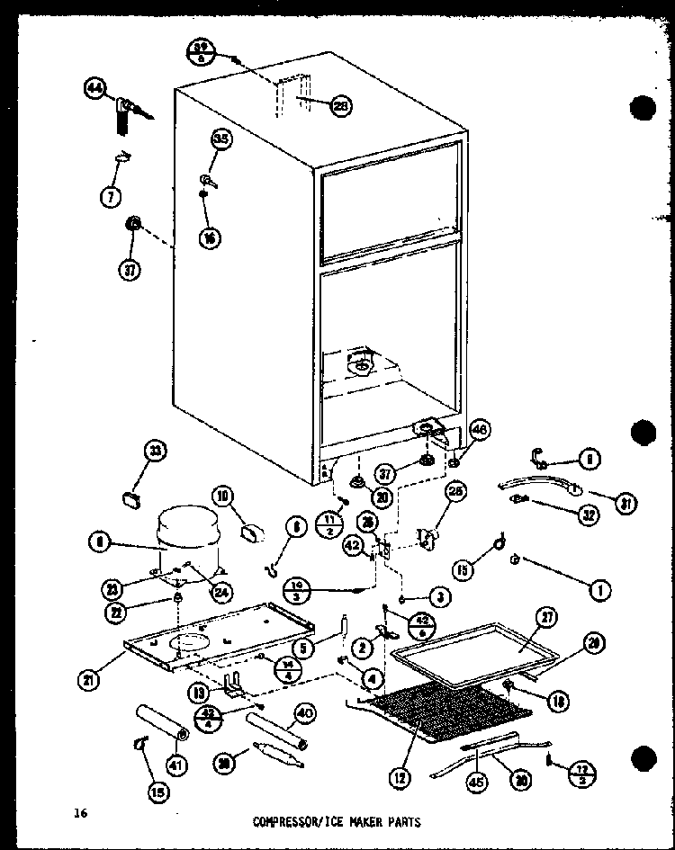 Compressor/ice Maker Parts Diagram and Parts List for TM14G-L-P75658-14WL  Amana Refrigerator