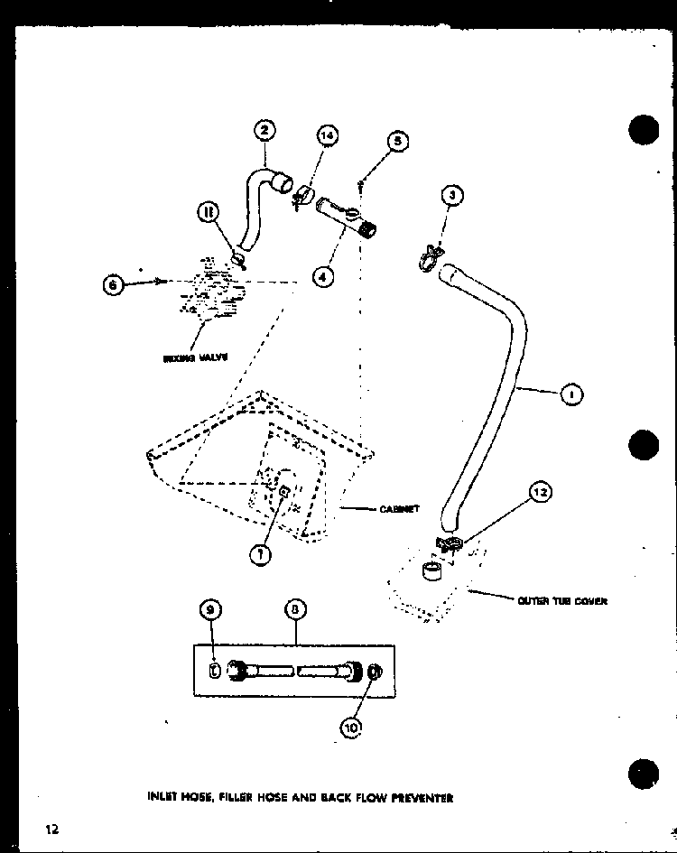 Section 7 Diagram and Parts List for LWD353 P1110508W Amana Washer