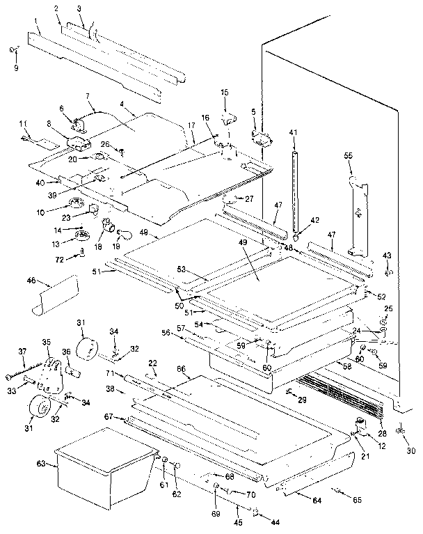 Fresh Food Compartment Diagram and Parts List for JRTD226LB-MAJ82A  Jenn-Air Refrigerator
