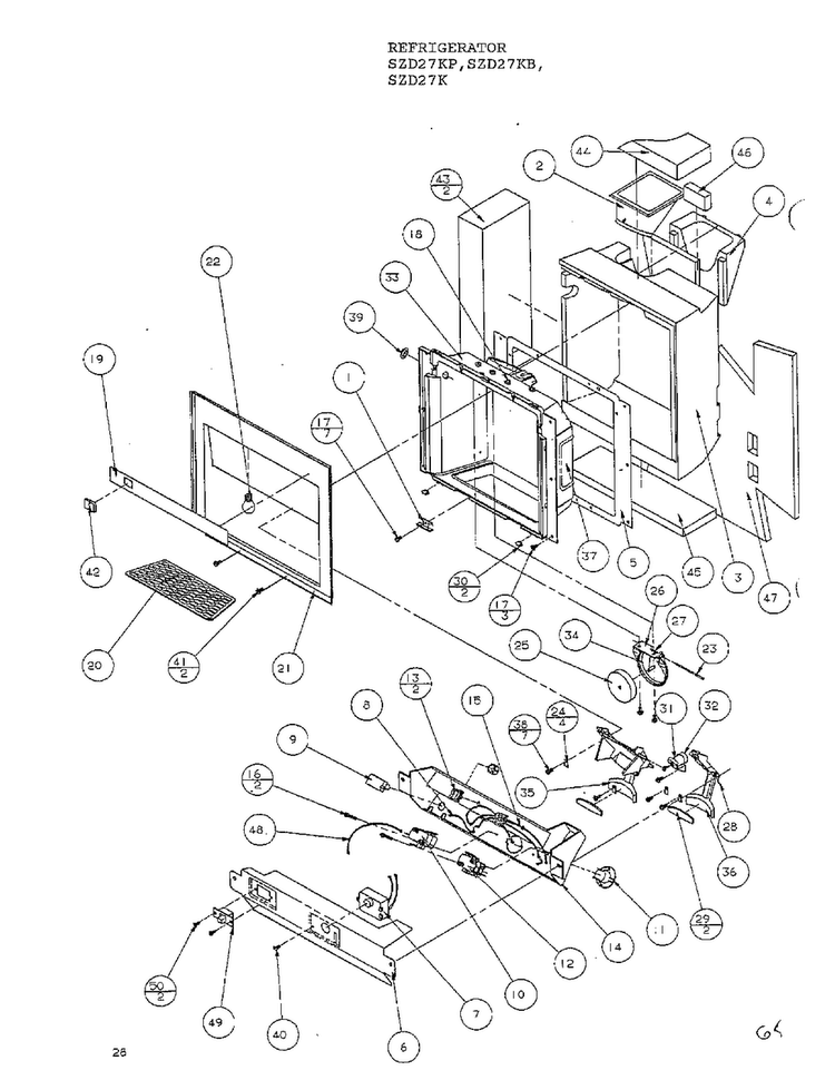 Parts List-ice And Water Cafity Diagram and Parts List for SZD27KP  Amana Refrigerator