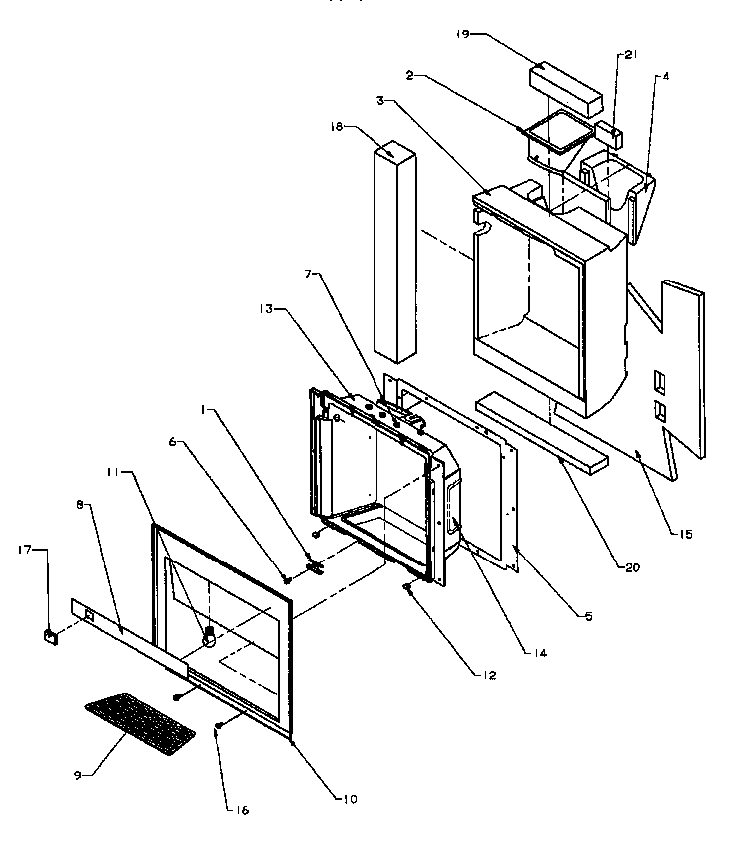Ice And Water Cavity Diagram and Parts List for SXD20Q2W-P1162508WW  Amana Refrigerator