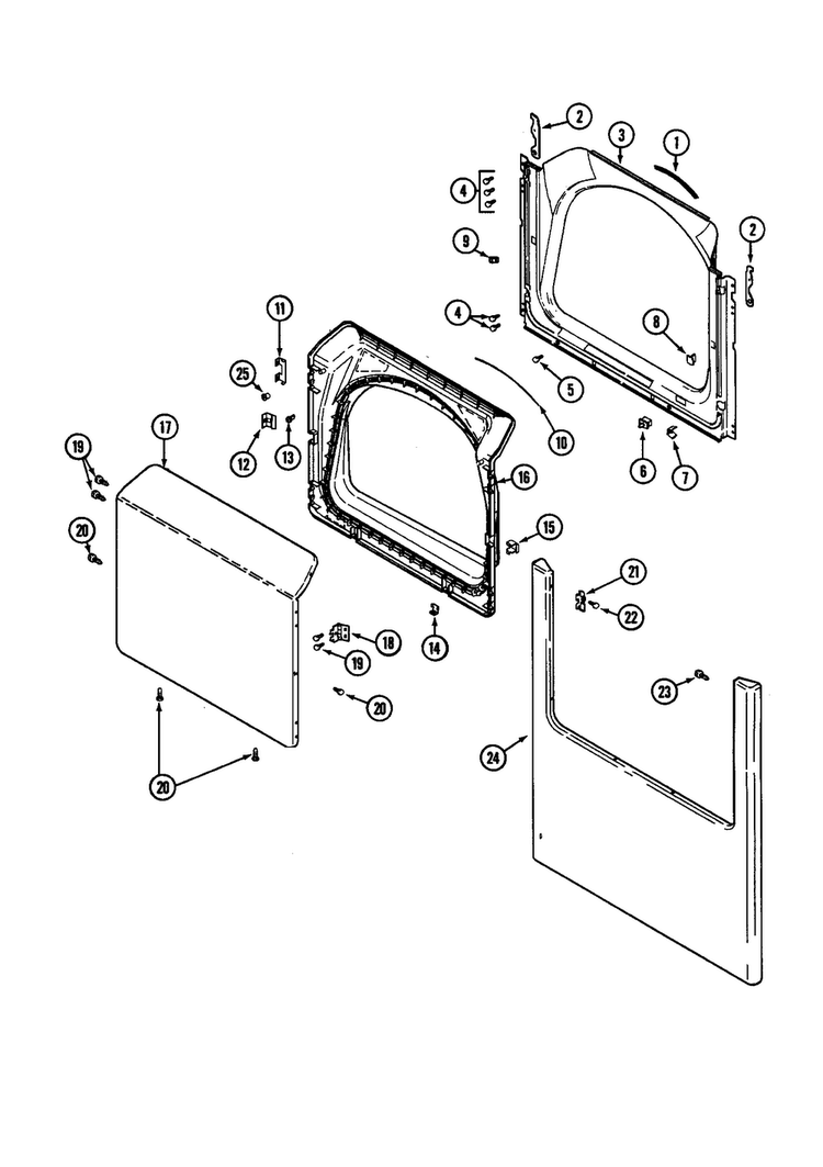 Door Diagram and Parts List for MDE6000AZG  Maytag Dryer