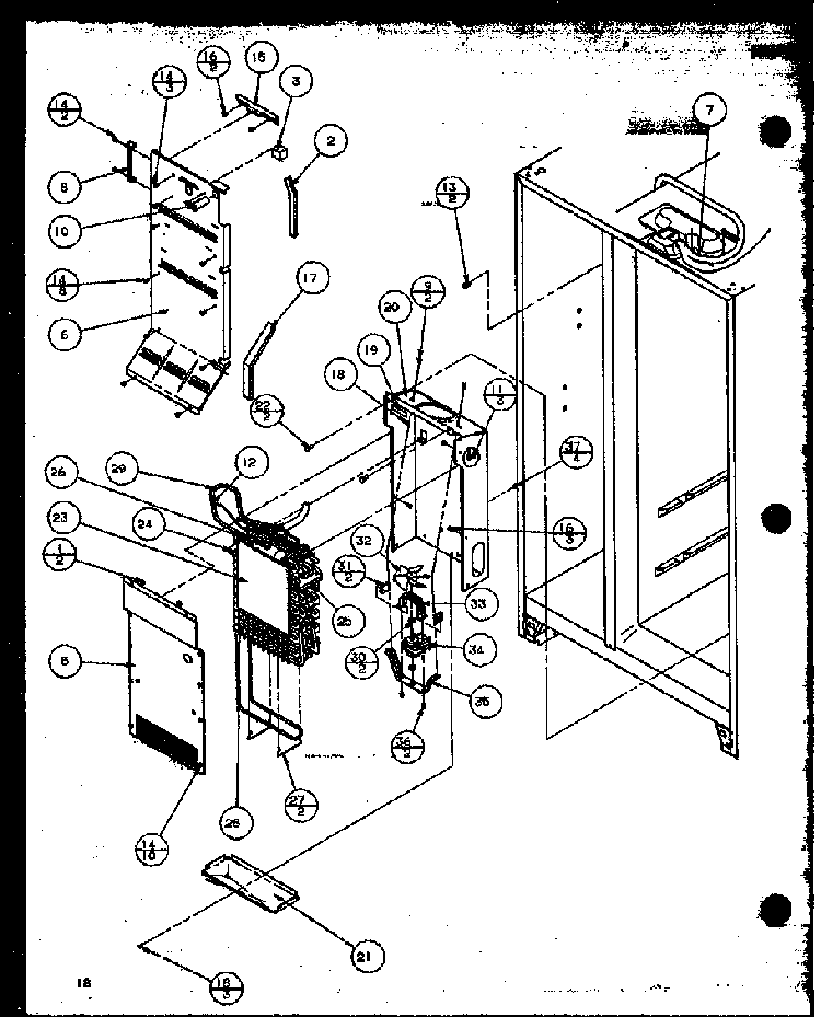 Evaporator And Air Handling Diagram and Parts List for SZD27MPL-P1124303WL  Amana Refrigerator