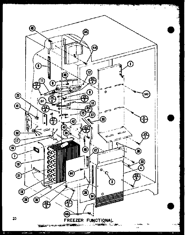 Freezer Functional Diagram and Parts List for SRI19GL-P7745504WL  Amana Refrigerator