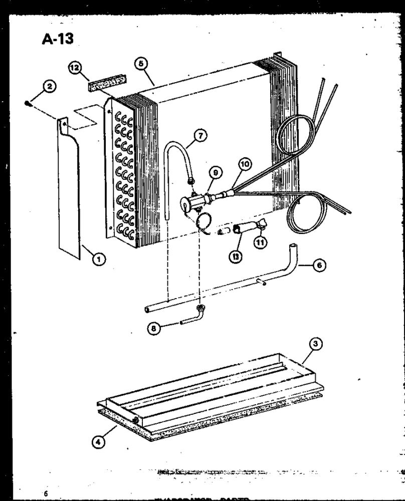 Evaporator Parts Diagram and Parts List for SCFC30HOH-A P68598-10C Amana Air Conditioner