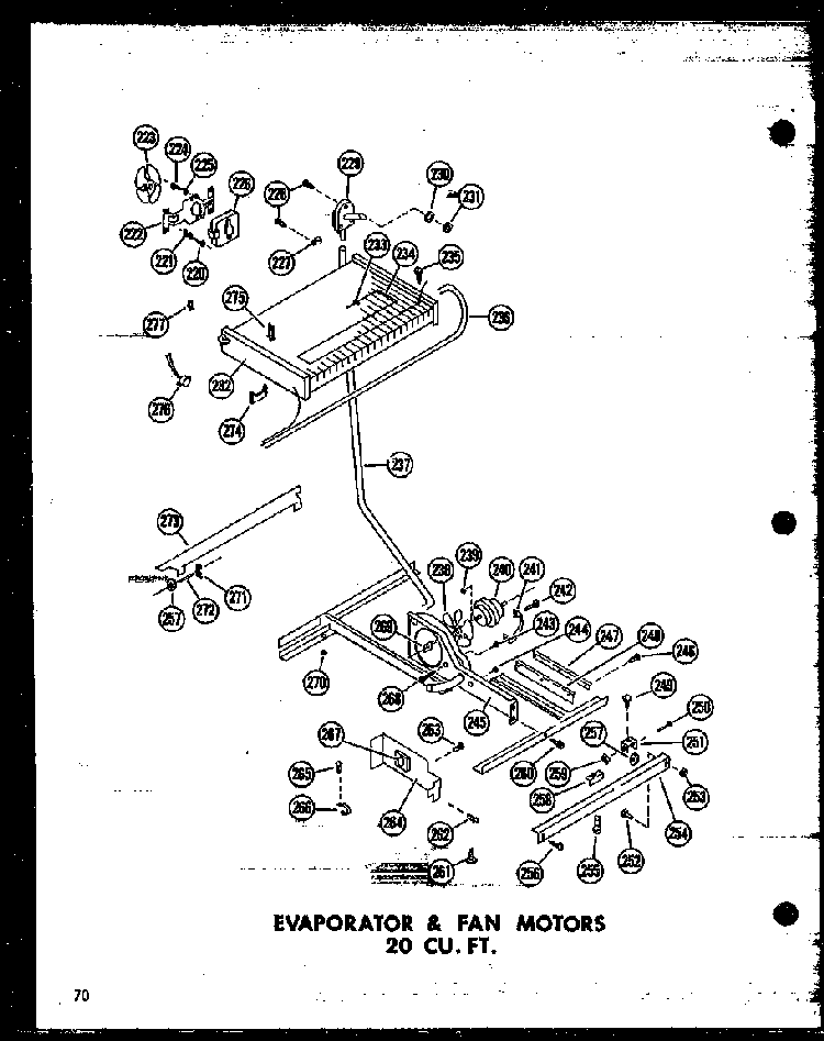Evaporator & Fan Motors 20 Cu. Ft. Diagram and Parts List for T16J-P60178-1W  Amana Refrigerator