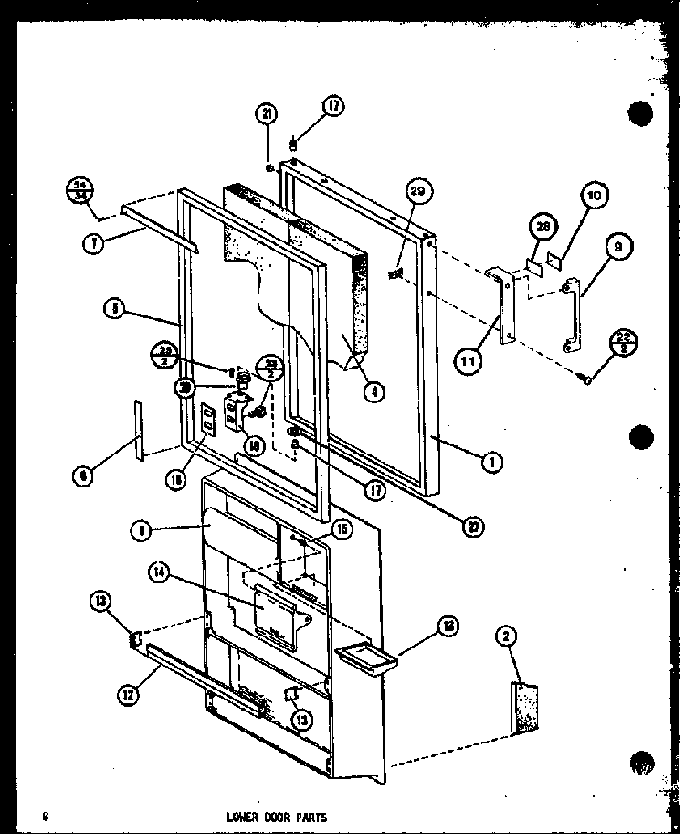 Lower Door Parts Diagram and Parts List for TM14G-L-P75658-14WL  Amana Refrigerator