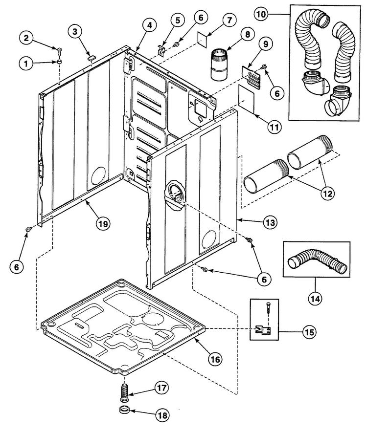 Cabinet Diagram and Parts List for SSEH07QJ1500  Speed Queen Dryer