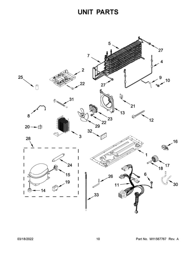 Unit Parts Diagram and Parts List for ART318FFDW08  Amana Refrigerator
