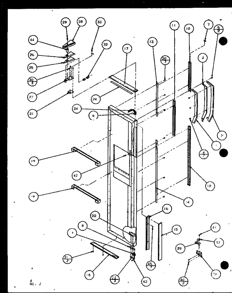 Freezer Door Diagram and Parts List for BHK2-P1100602W  Amana Refrigerator