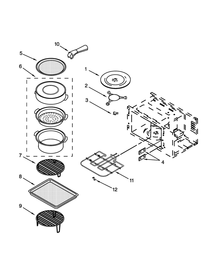 Internal Microwave Parts Diagram and Parts List for JMC2430WS01  Jenn-Air Microwave