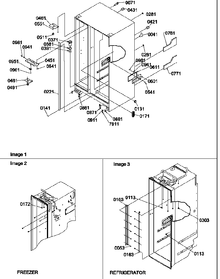Cabinet Parts Diagram and Parts List for SRD528VW-P1320402WW  Amana Refrigerator