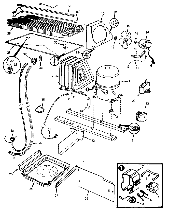 Unit Compartment & System Diagram and Parts List for JRT236B MAJ95C Jenn-Air Refrigerator