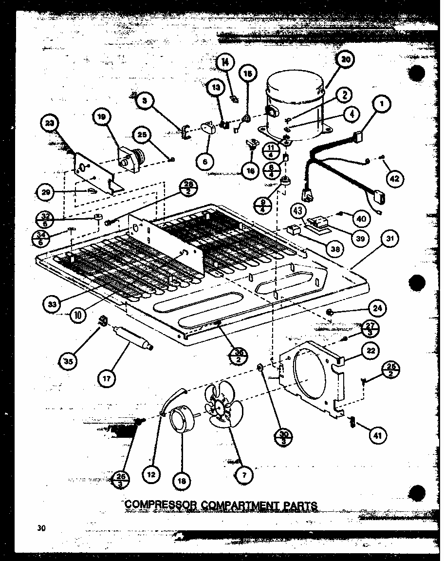 Compressor Compartment Parts (tl20m/p7858513w) (tl20m/p7858514w) (tli20m/p7858523w) (tli20m/p7858524w) Diagram and Parts List for TLI22M-P7858524W  Amana Refrigerator