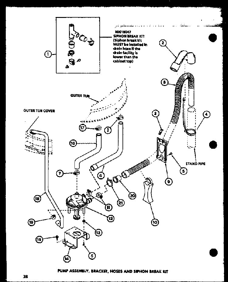 Section 19 Diagram and Parts List for LW1502 P7762132W Amana Washer