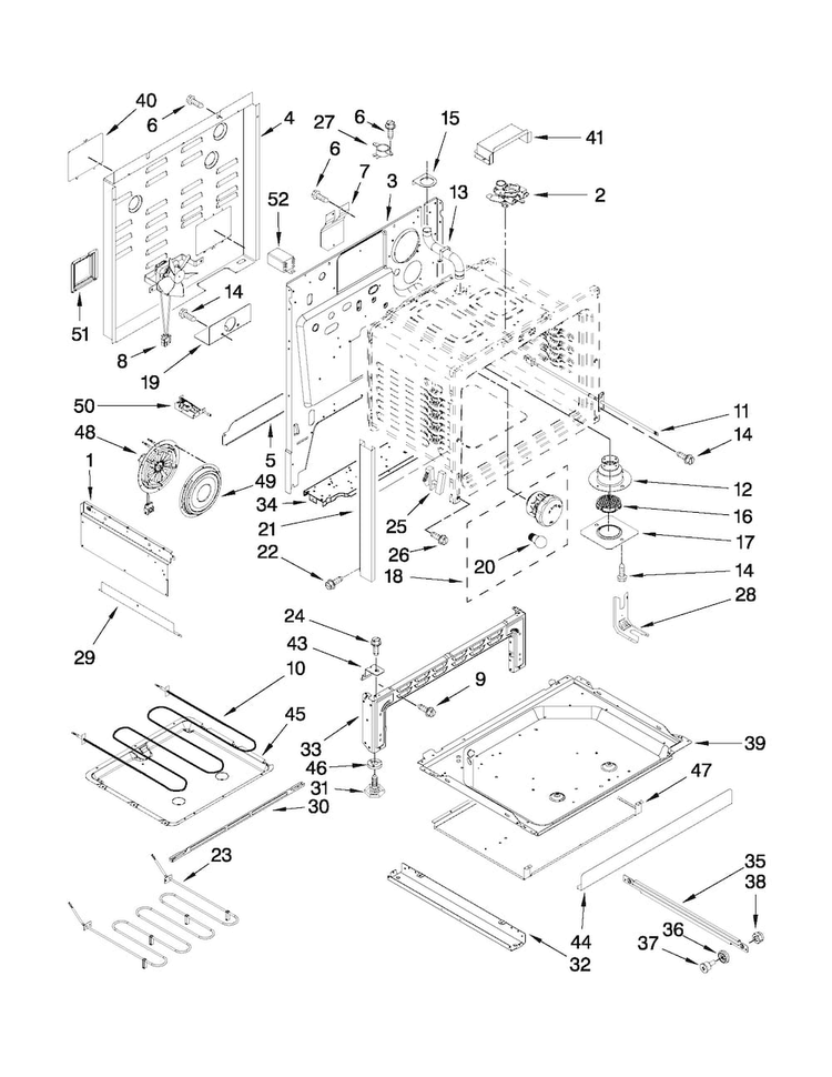Chassis Parts Diagram and Parts List for MES5875BCS20  Maytag Range