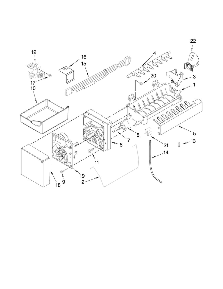 Icemaker Parts Diagram and Parts List for JFC2089HEP6  Jenn-Air Refrigerator