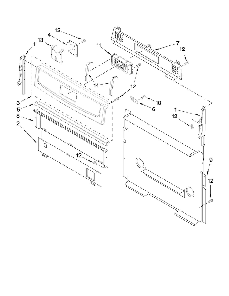 Control Panel Parts Diagram and Parts List for AGR5844VDS2  Amana Range