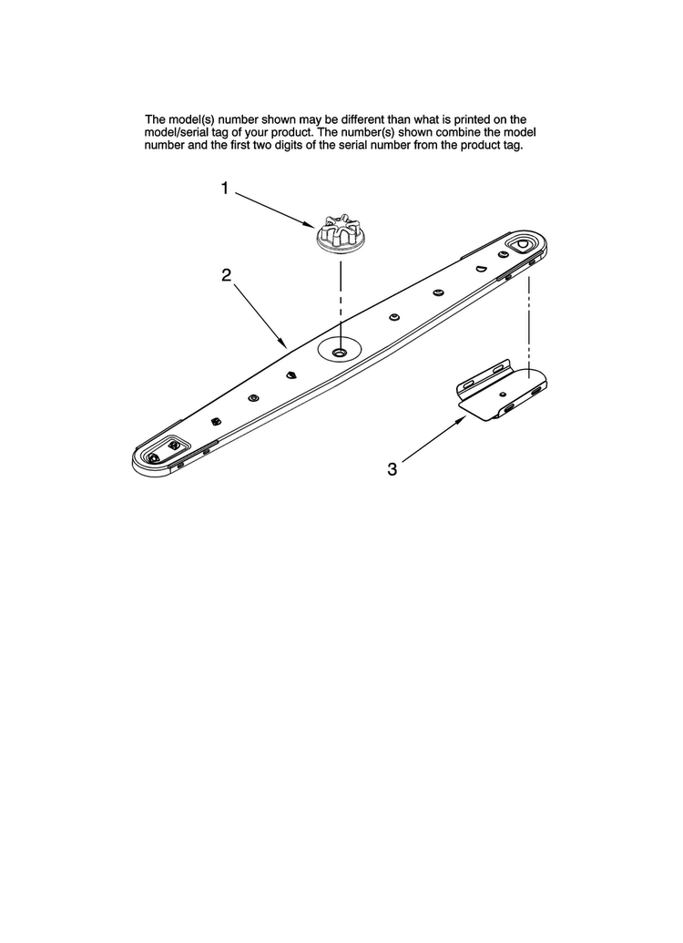 Lower Washarm Parts Diagram and Parts List for MDB8951BWB41  Maytag Dishwasher
