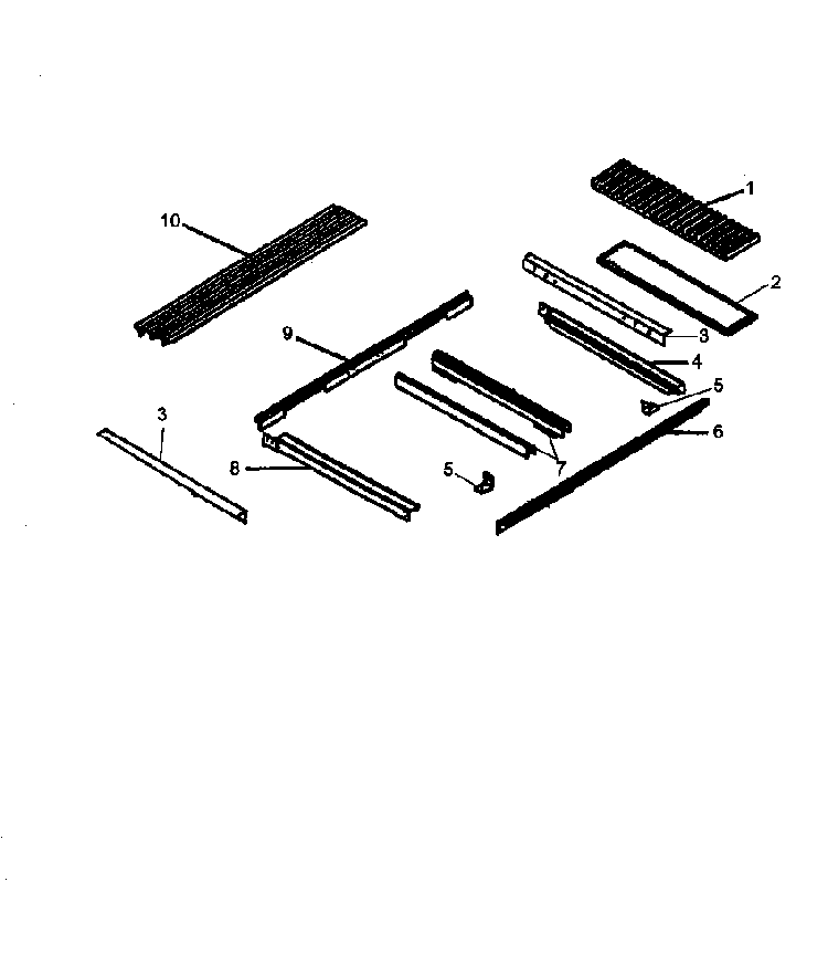 Main Top Assembly Diagram and Parts List for CC13W P1155203S Amana Range