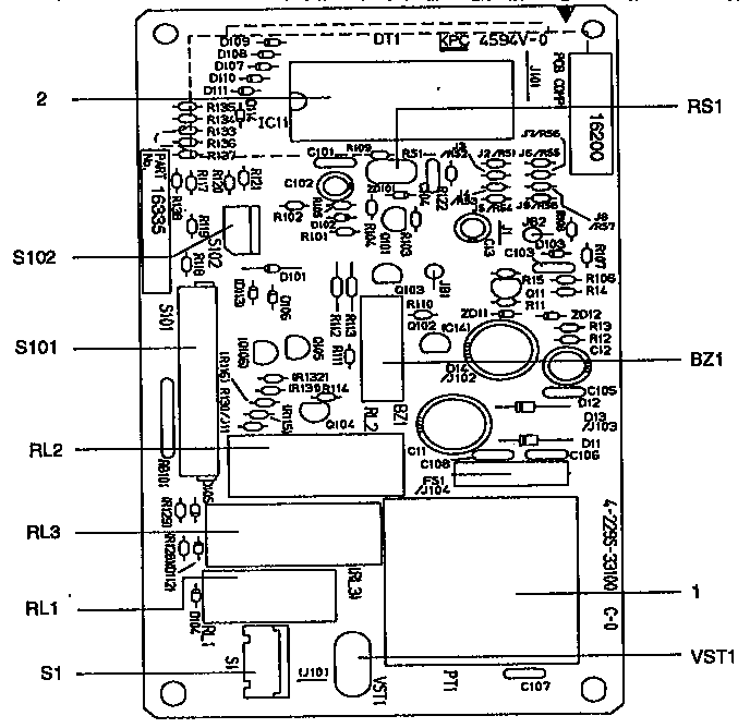Circuit Board Diagram and Parts List for 56568200790  Kenmore Microwave