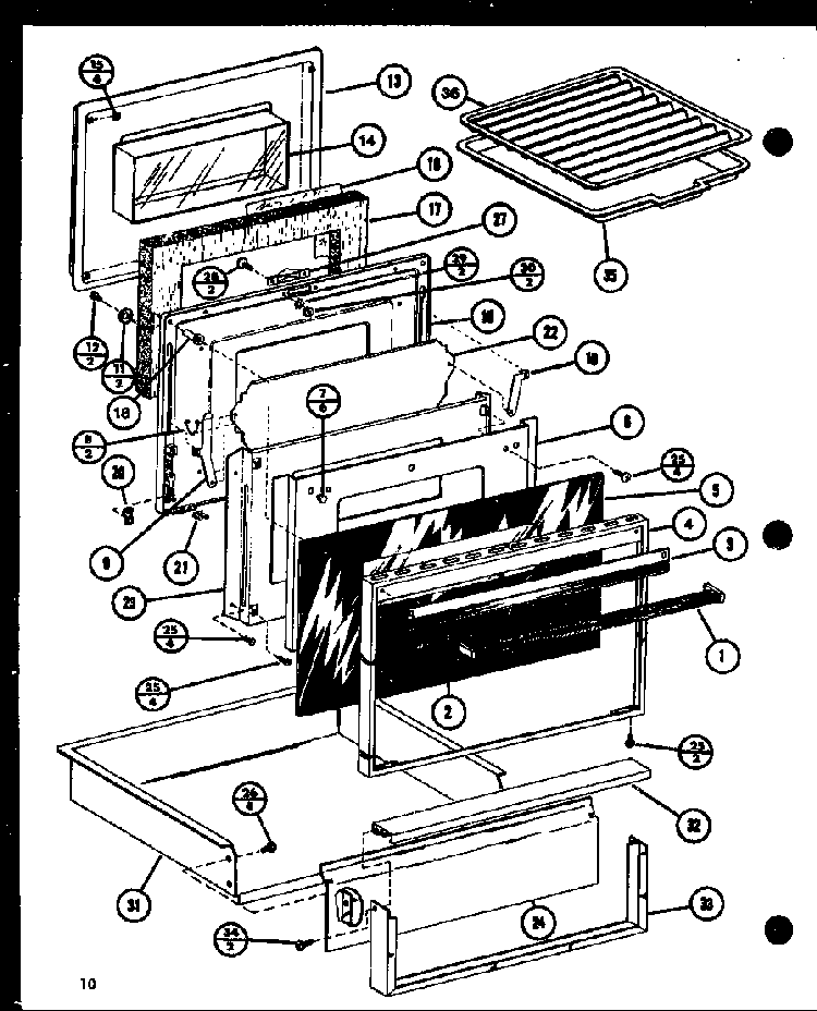 Section 10 Diagram and Parts List for ARR-412 P85312-12S Amana Range