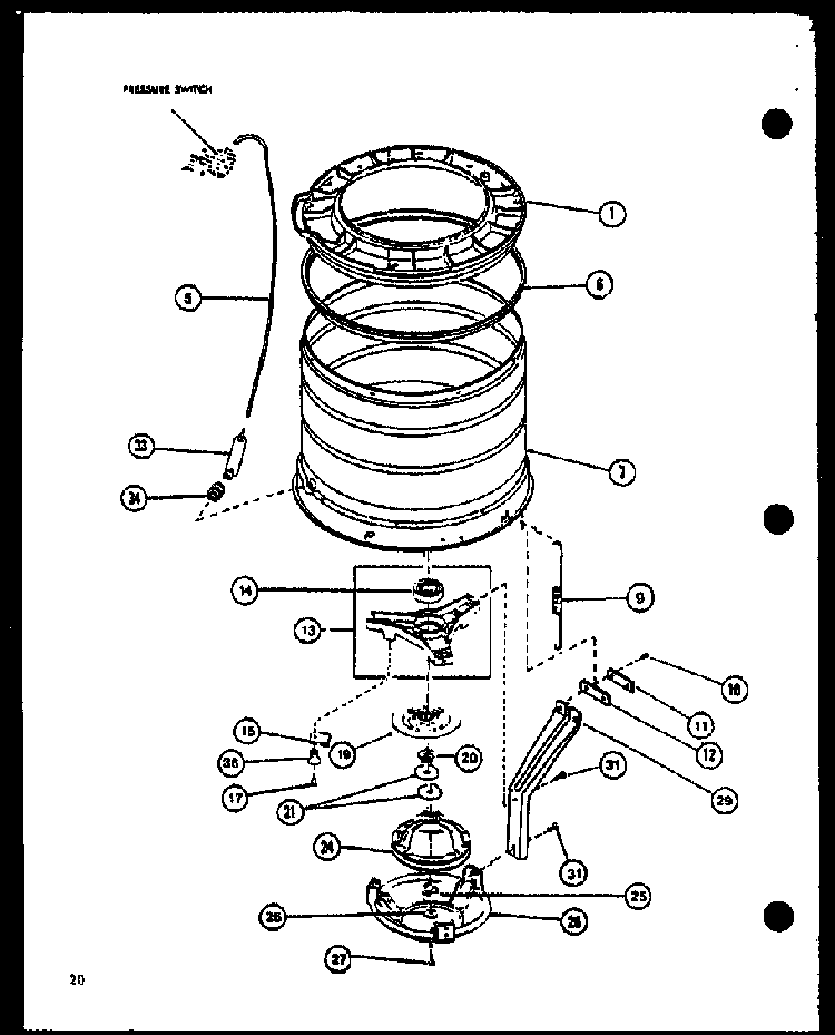 Section 3 Diagram and Parts List for CW2303G P1122908WG Amana Washer