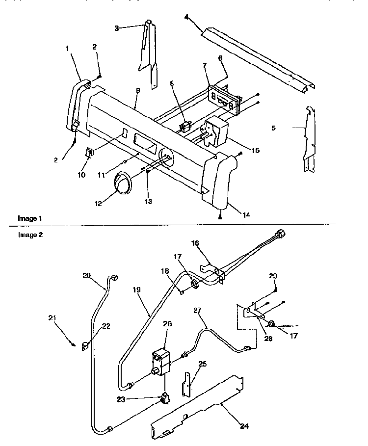 Backguard And Gas Supply Diagram and Parts List for ARG7301W-P1143324NW  Amana Range