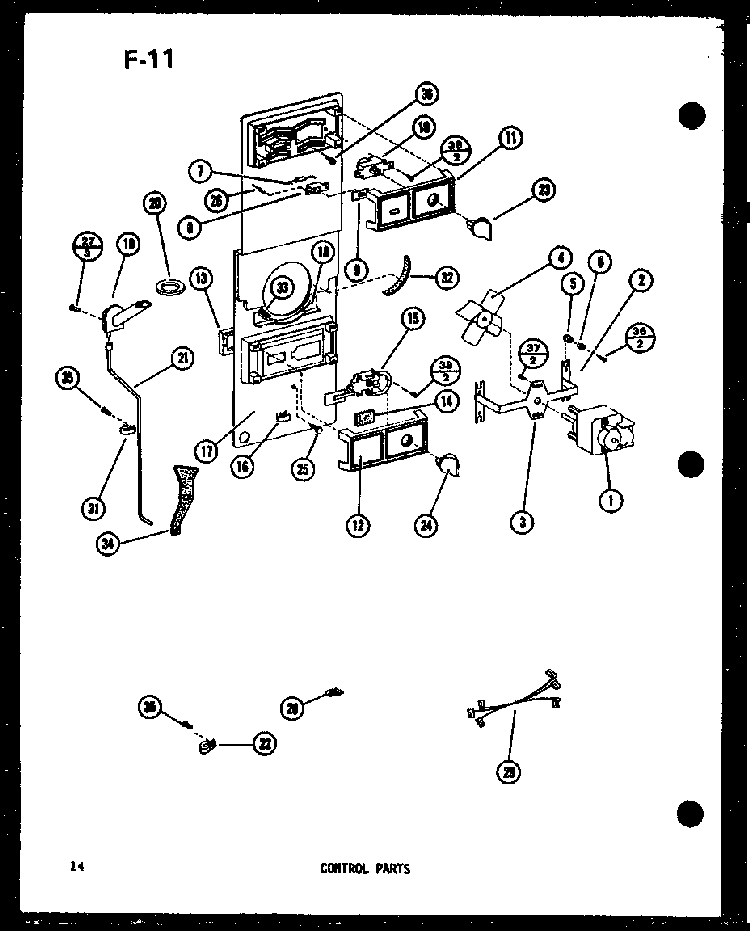 Control Parts Diagram and Parts List for TM14G-1-L-P75658-13WL  Amana Refrigerator