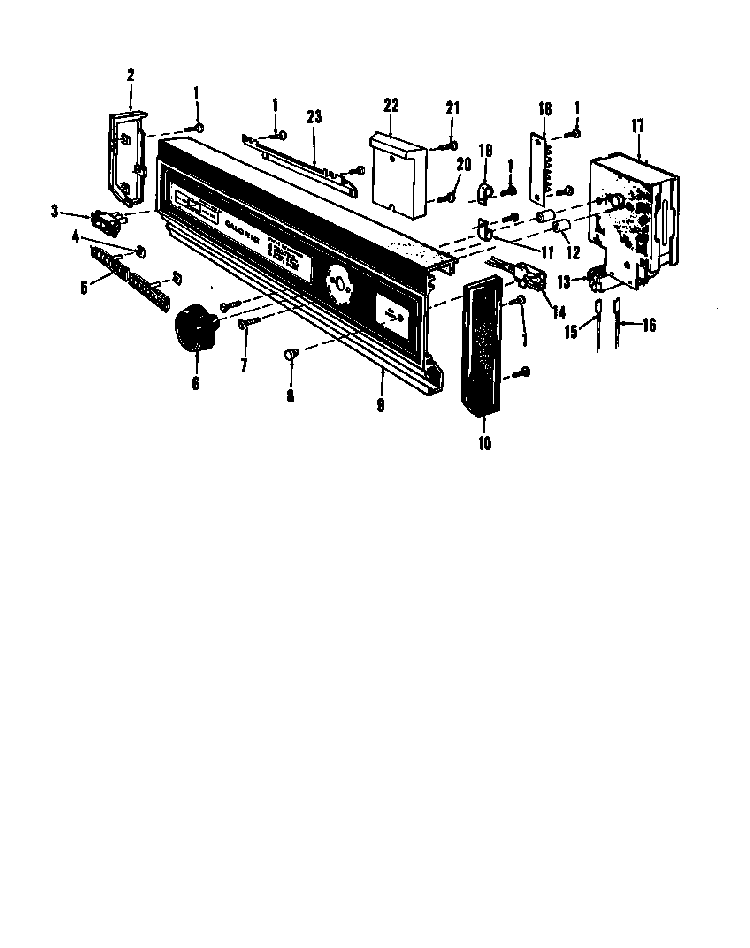 Control Panel Diagram and Parts List for DCR-225-1C-OM  Caloric Dishwasher