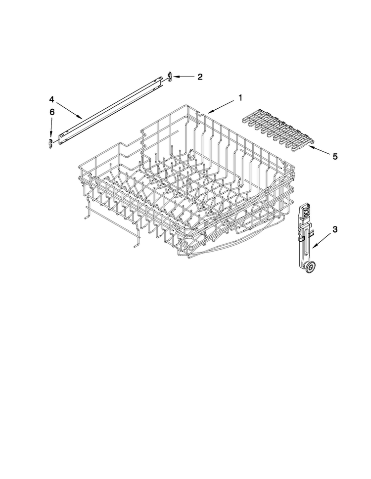 Upper Rack And Track Parts Diagram and Parts List for MDB7749AWW0  Maytag Dishwasher