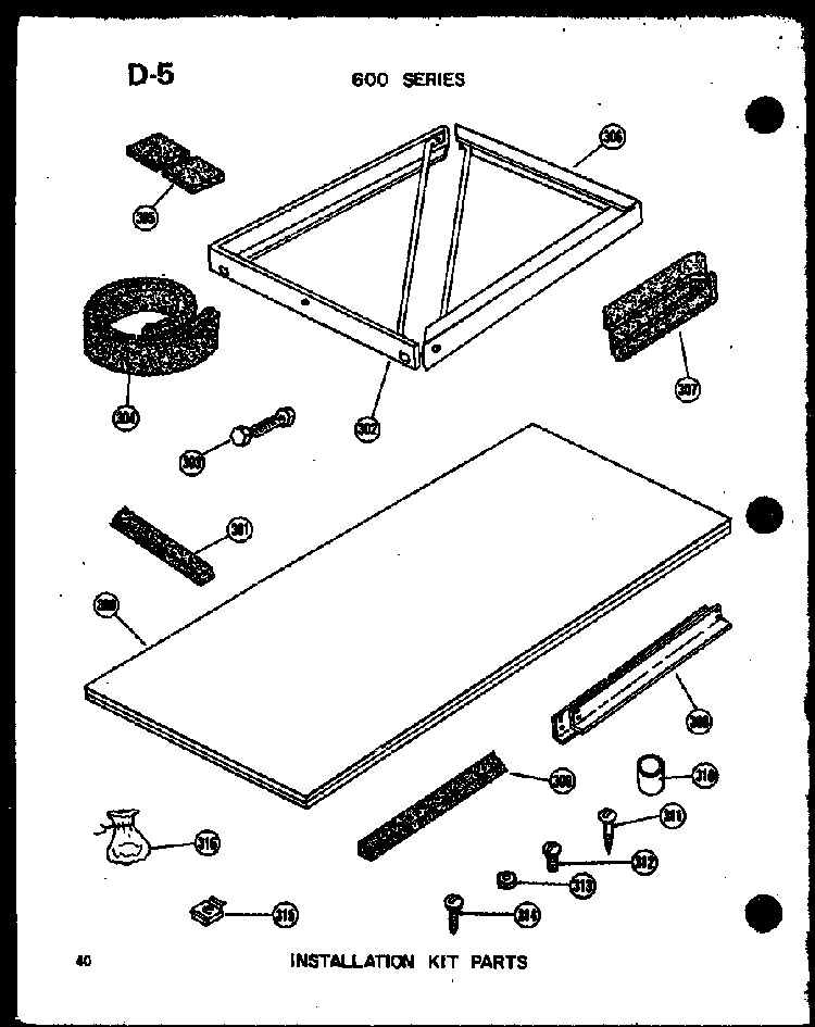 Installation Kit Parts Diagram and Parts List for 619-3P P54720-45R Amana Air Conditioner