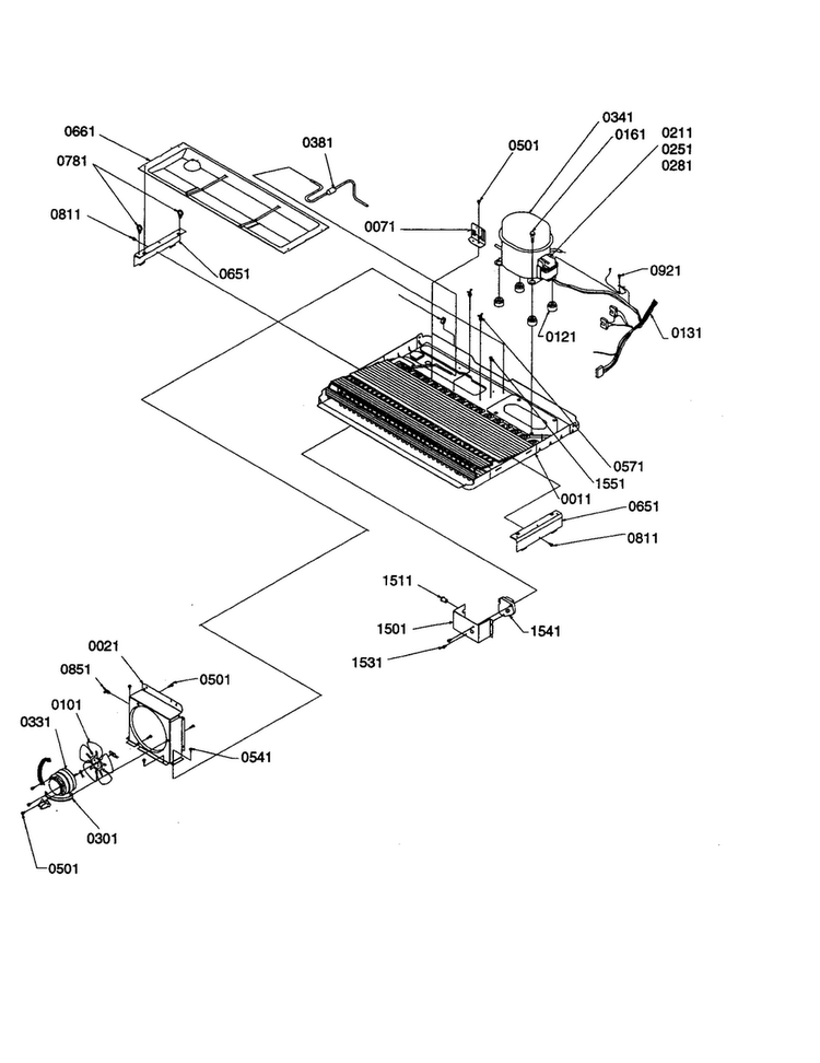 Machine Compartments/muffler Diagram and Parts List for SGD26VW-P1315208WW  Amana Refrigerator