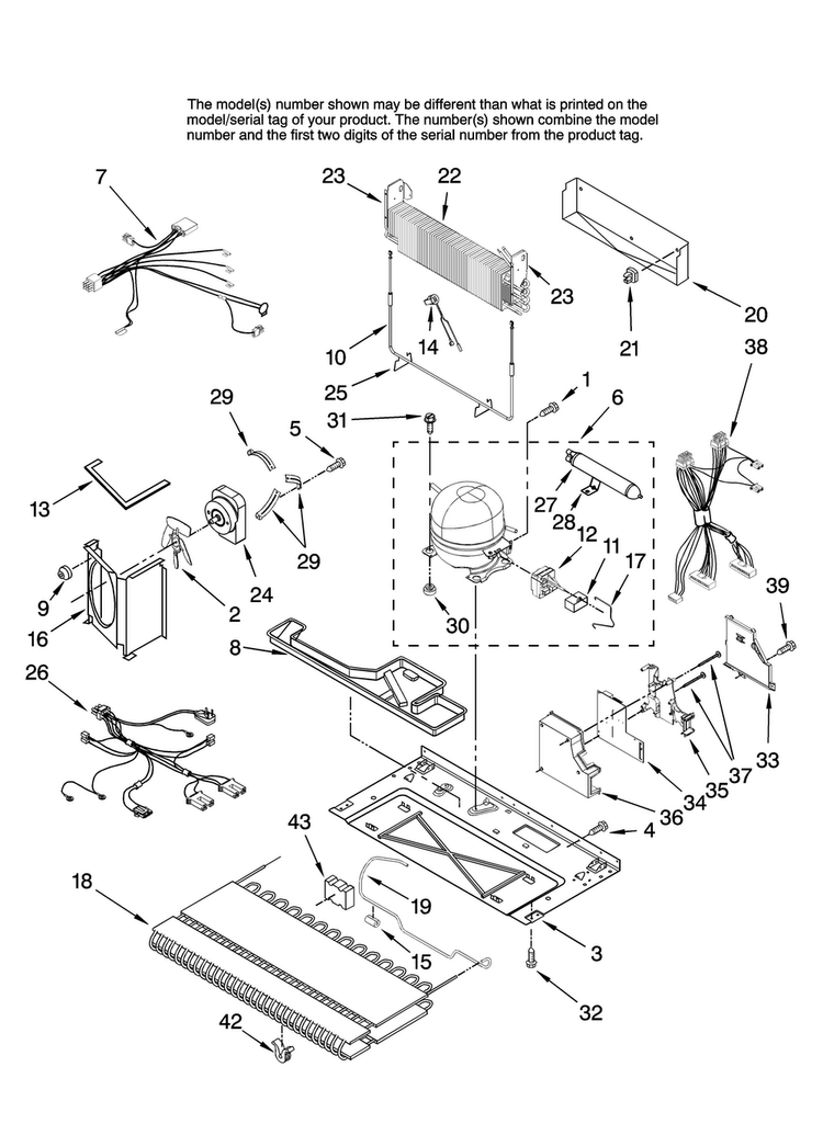 Unit Parts Diagram and Parts List for JFC2089HPF12  Jenn-Air Refrigerator