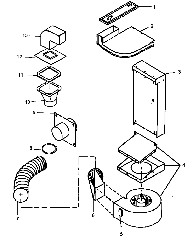 Ventilation Parts Diagram and Parts List for AGDS901E P1131824NE Amana Range