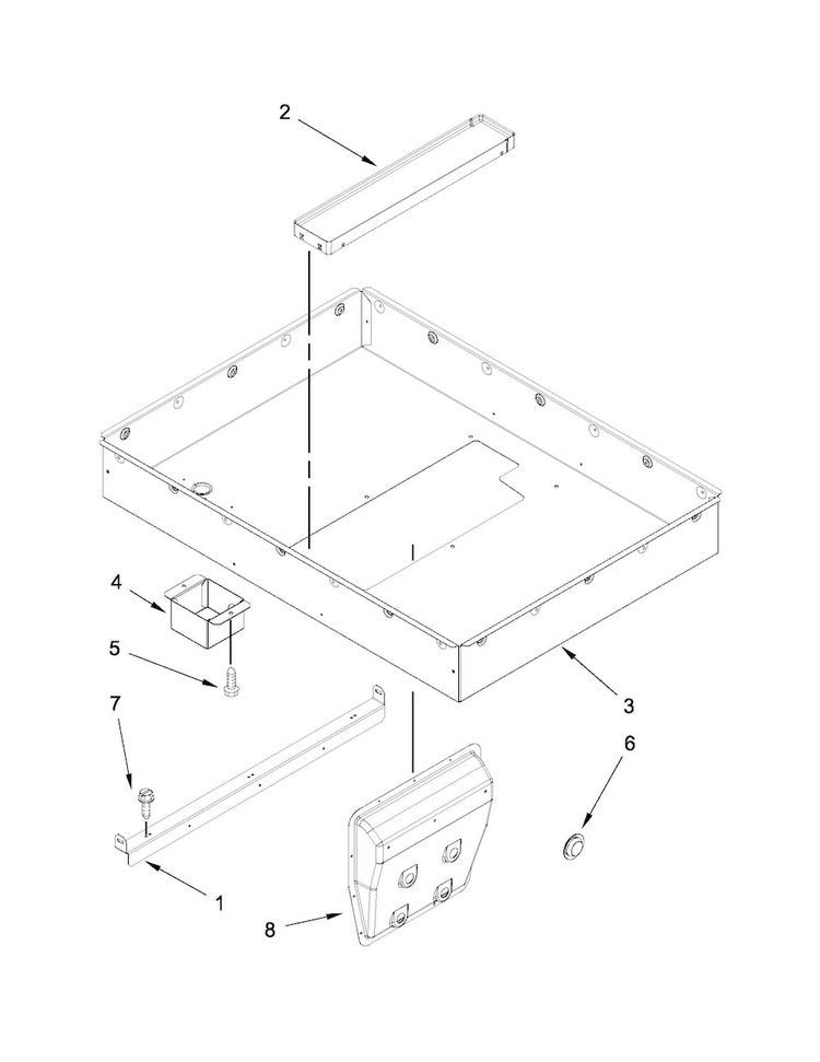 Burner Box Assy Diagram and Parts List for JED3430WS01  Jenn-Air Cooktop