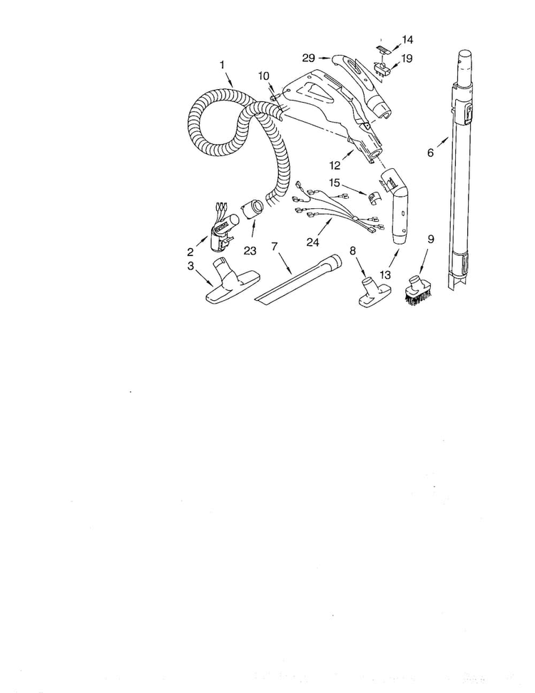 Hose And Attachments Diagram and Parts List for 11620812009  Kenmore Canister Vacuum