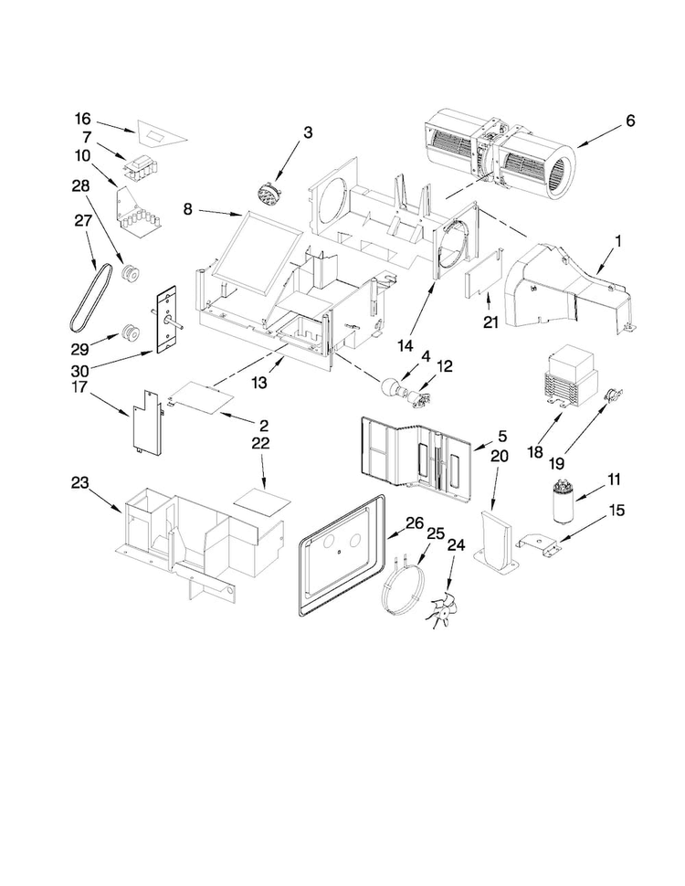 Air Flow Parts Diagram and Parts List for JMV9186WP0  Jenn-Air Microwave
