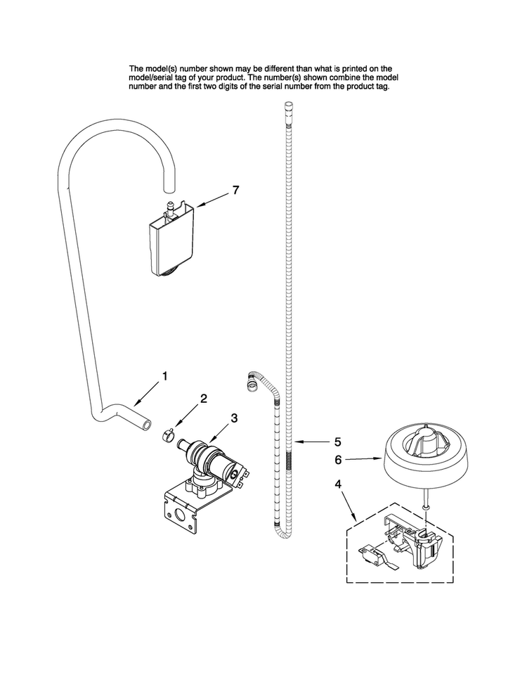 Fill And Overfill Parts Diagram and Parts List for MDB5601AWB3  Maytag Dishwasher