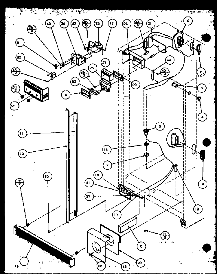 Refrigerator/freezer Controls And Cabinet Part Diagram and Parts List for 36501W-P1121705WW  Amana Refrigerator
