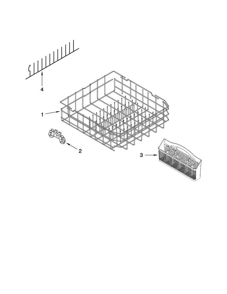 Lower Rack Parts Diagram and Parts List for MDBTT53AWW0  Maytag Dishwasher