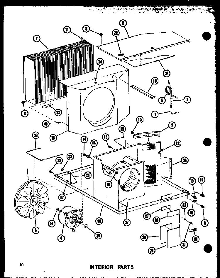 Interior Parts Diagram and Parts List for ES218D-3MT P67535-1R Amana Air Conditioner
