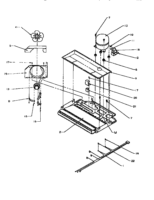 Compressor Compartment Diagram and Parts List for TH18S3W-P1195301W  Amana Refrigerator